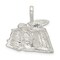 Sterling Silver Books with Quill Charm Pendant Jewelry 22mm x 22mm